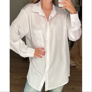 Skylar Rose White Button Down Shirt w/ Open Back